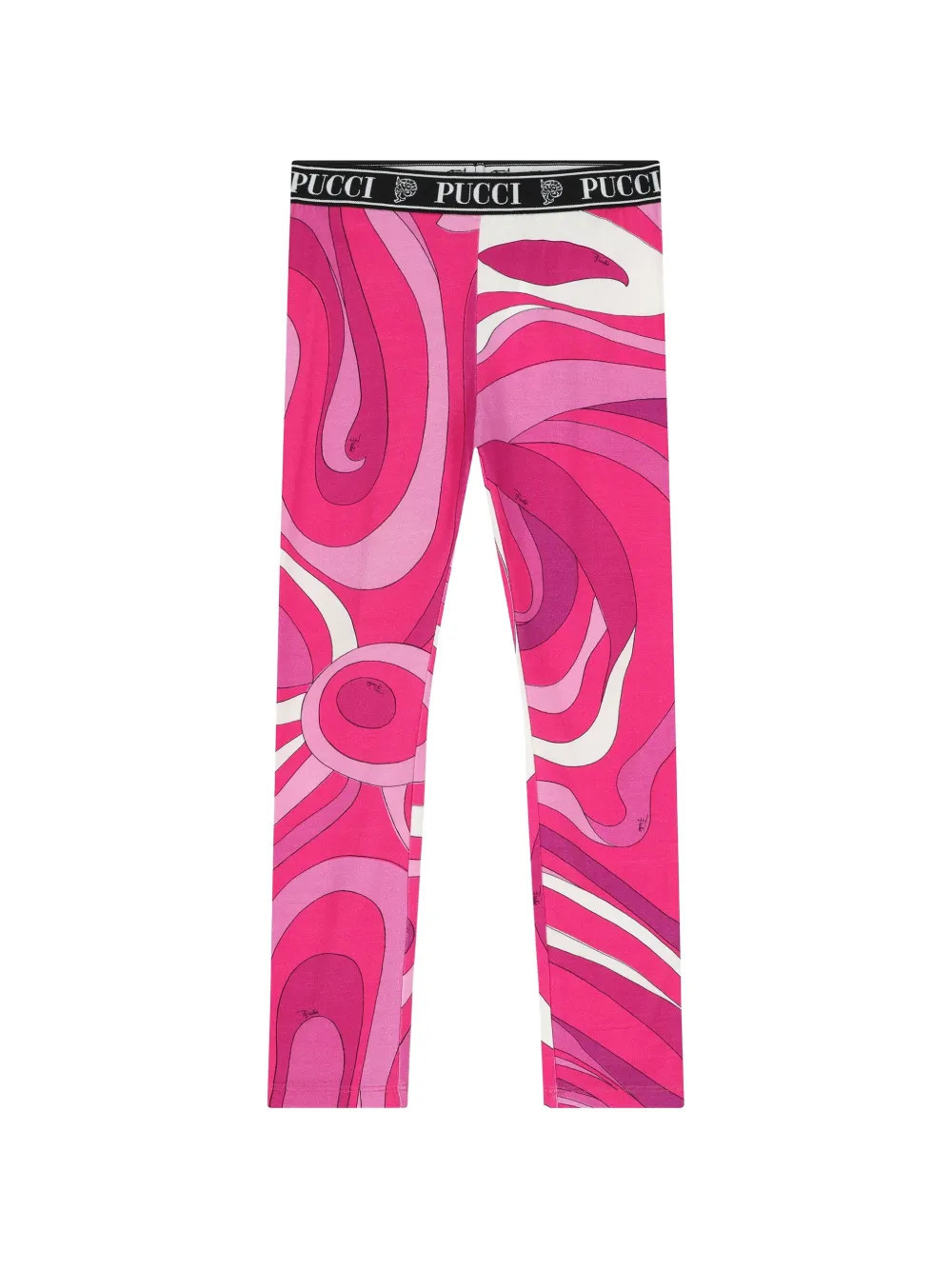 PUCCI Junior wav- print elasticated-waistband leggings - Pink | Farfetch Global