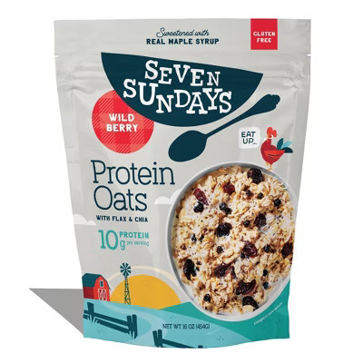 Seven Sundays Wild Berry Protein Oats - 16oz | Target