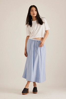 ALIGNE Mico Stripe Poplin Midi Skirt | Anthropologie (UK)