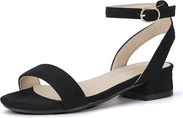 PANDANINJIA Girls Sandals Low Heels Dress Shoes Open Toe Flower Girl Wedding Party for Little Big... | Amazon (US)