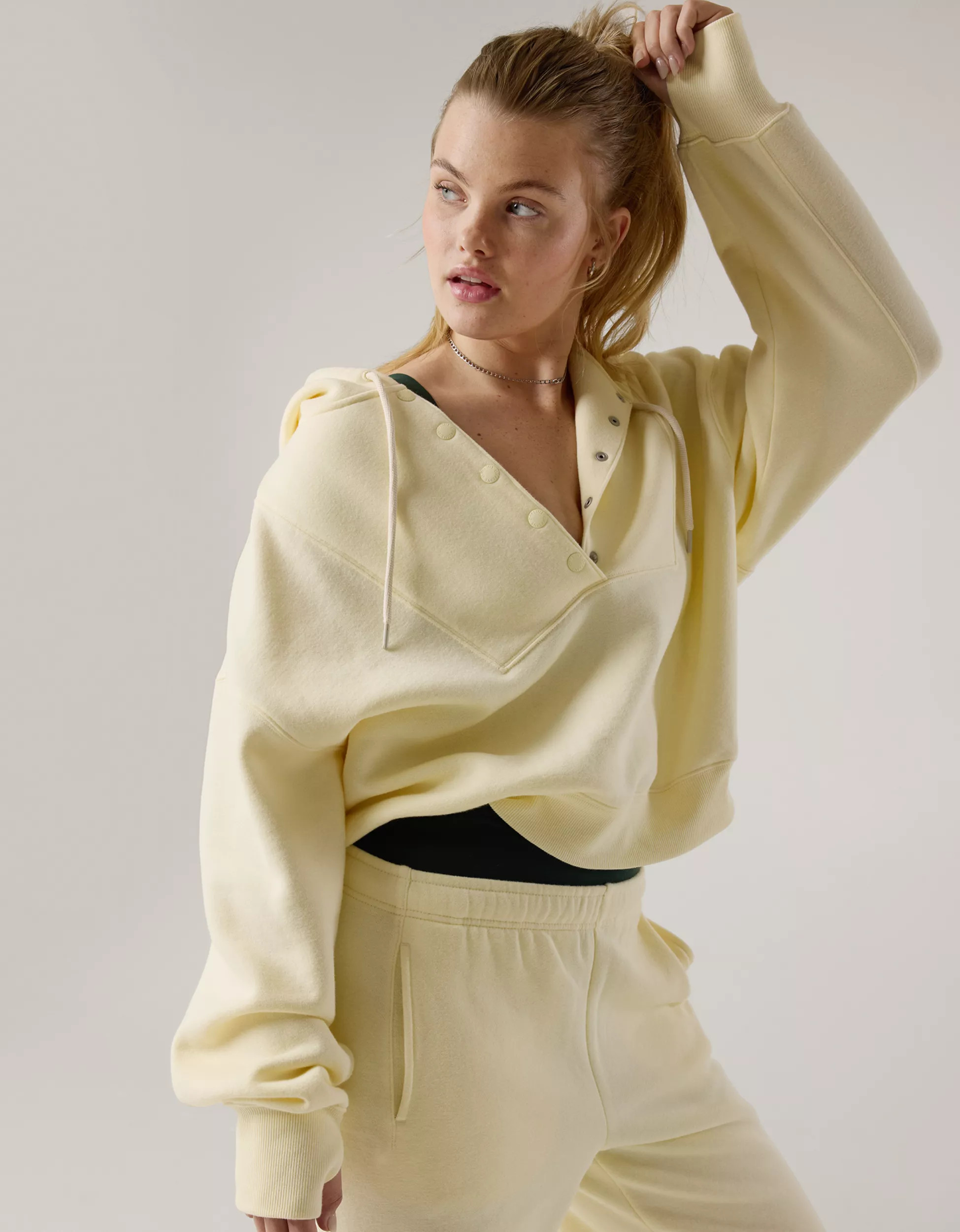 OFFLINE By Aerie Cloud Fleece Snap Front Hoodie | Aerie