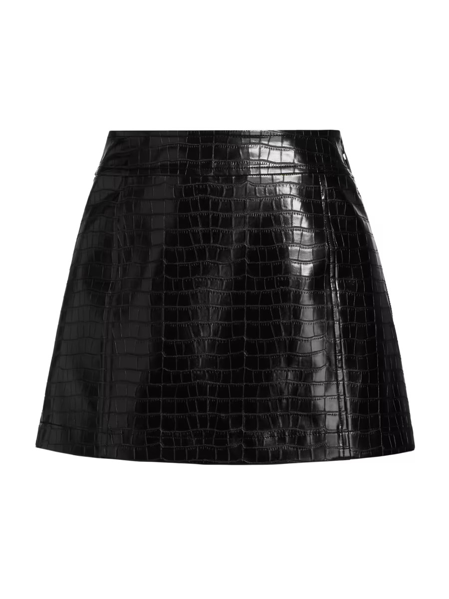 Micro Croc Mini Skirt | Saks Fifth Avenue