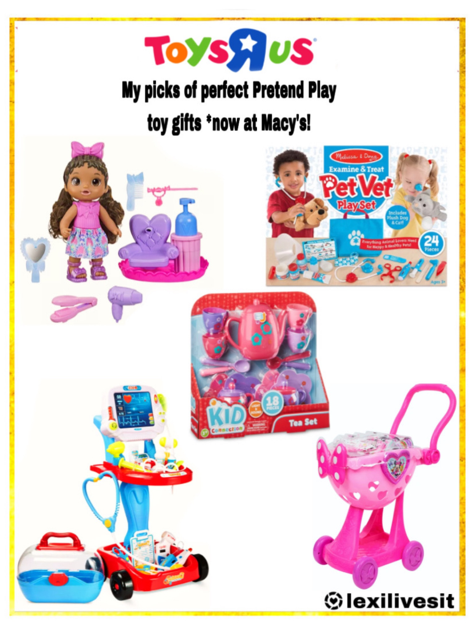 Pretend play toys $5-$30! Baby dolls, tea party sets & Pet vet kits for kids are the perfect gifts to encourage pretend play & teach hospitality & how to care for others! 🥹

#LTKkids #LTKGiftGuide #LTKbaby