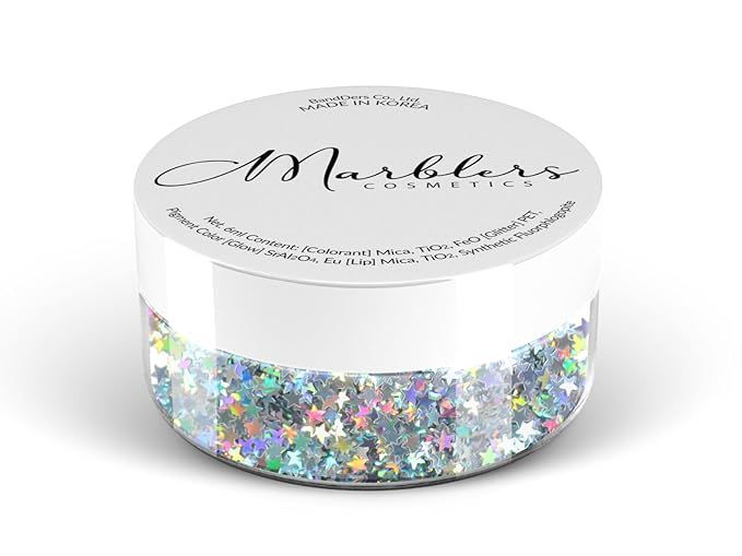MARBLERS Cosmetic Grade Chunky Shape Glitter [Star] 0.11oz (3g) | Flake | Non-Toxic | Vegan | Cru... | Amazon (US)