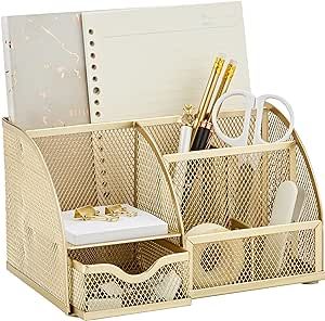 Annova Mesh Desk Organizer Office with 7 Compartments + Drawer/Desk Tidy Candy/Pen Holder/Multifu... | Amazon (US)