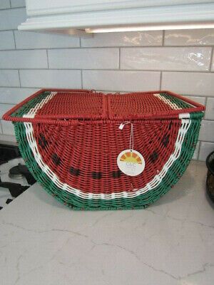 C & C California Watermelon Picnic Basket, NEW with Tag Summertime Beach Cute! | eBay US