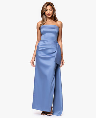 Women's Strapless Ruffle Long Dress | Macy's