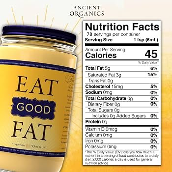 Ancient Organics Ghee, Organic Grass Fed Ghee Butter – Gluten Free Ghee, Clarified Butter, Vita... | Amazon (US)