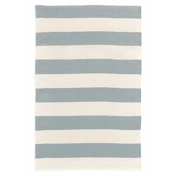 Catamaran Stripe Light Blue/Ivory Indoor/Outdoor Rug | Annie Selke