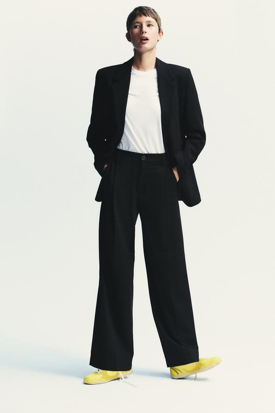Zara - Pleated Trousers - Xl - Black - Women | Zara AU