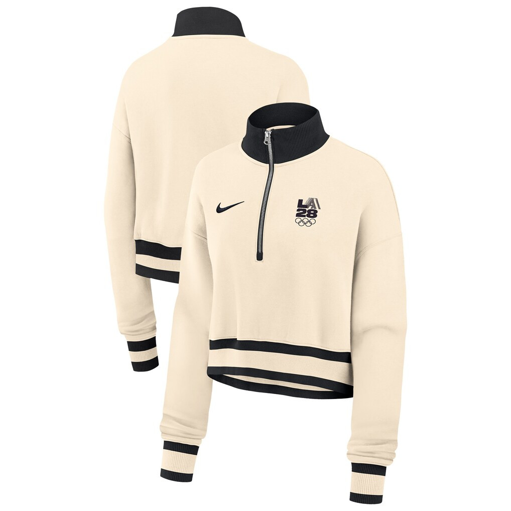 LA28 Summer Olympics Nike Women's Phoenix Fleece Half-Zip Sweatshirt - Natural | Fanatics