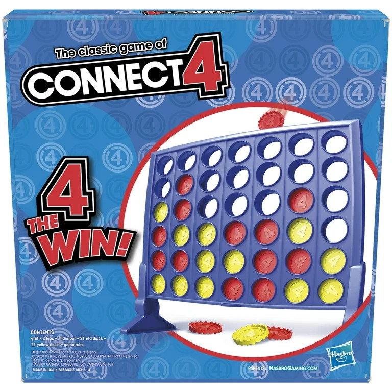 Connect 4 Classic Grid Game, 4 in a Row Game for Kids, 2 Player Strategy, Holiday Gifts for Kids,... | Walmart (US)