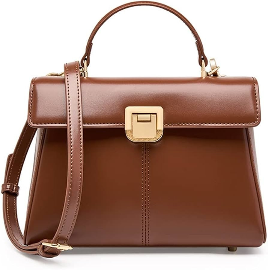 Horseshoe Buckle Work Commuting Leather Bag Texture Tote Sigle Shoulder Crossbody Bag Bag(D) | Amazon (US)