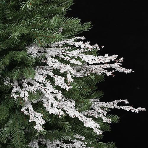 6 Pcs Christmas Tree Picks and Sprays 19.7 '' Acrylic Bead Drops Flower Crystal Bud Branches Acry... | Amazon (US)