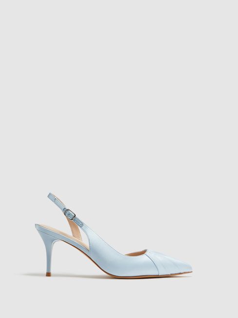 Reiss Blue Cecily Pointed Court Shoes | Reiss US