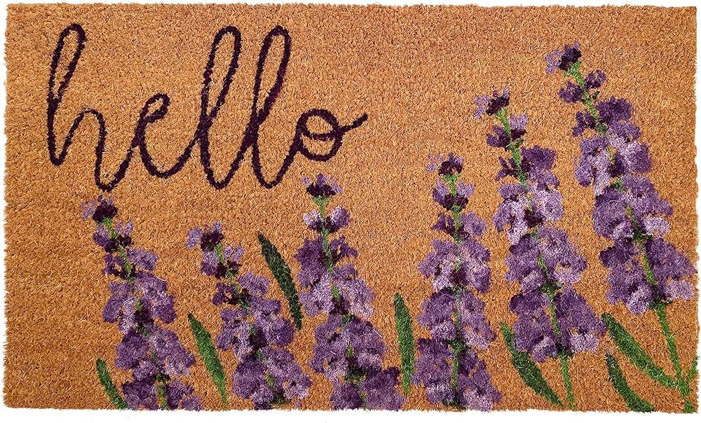 Calloway Mills AZ106011729 Indigo Hello Doormat, 17" x 29" Natural/Purple | Amazon (US)