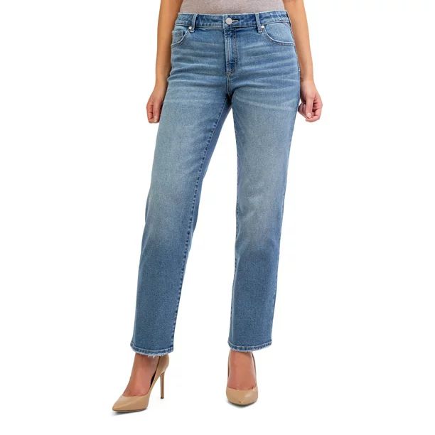 Jordache Women's High Rise Straight Leg Jean - Walmart.com | Walmart (US)