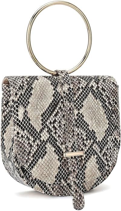 iXebella Women Clutch Handbag Animal Print Bag Chic Single Ring Handle Purse | Amazon (US)