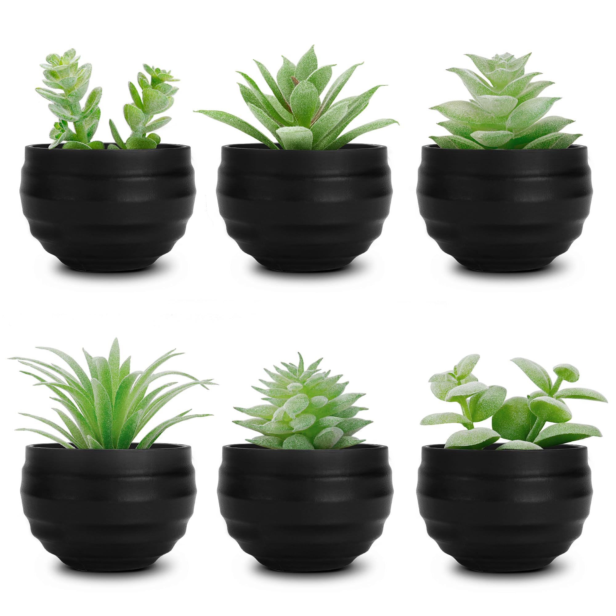 Der Rose Set of 6 Succulents Plants Artificial in Pots Small Fake Plants for Halloween Decoration... | Amazon (US)