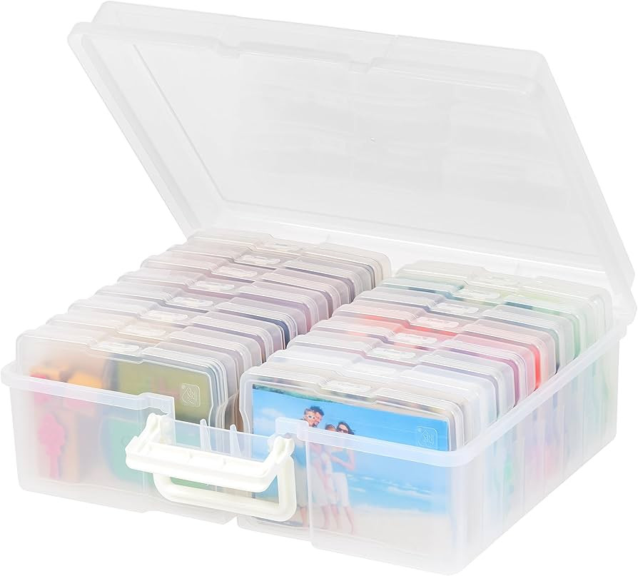 IRIS USA 4"x 6" Photo Storage Box Container Keeper Organizer, 1-Pack, Main Container with 16 Orga... | Amazon (US)