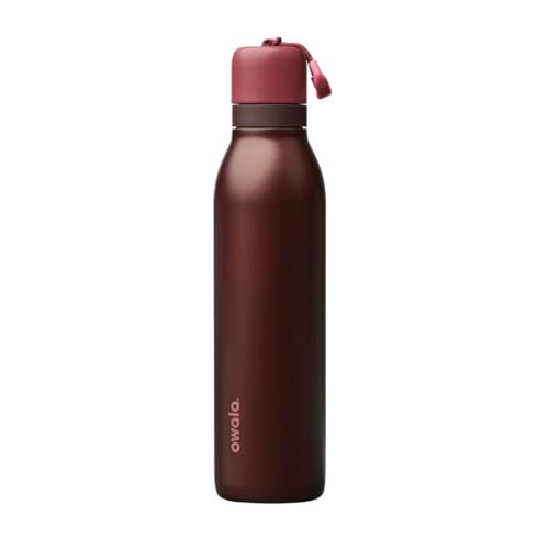Owala FreeSip Twist Insulated Stainless Steel Water Bottle with Straw for Sports and Travel, BPA-Free, 24-oz, Black Cherry | Amazon (US)