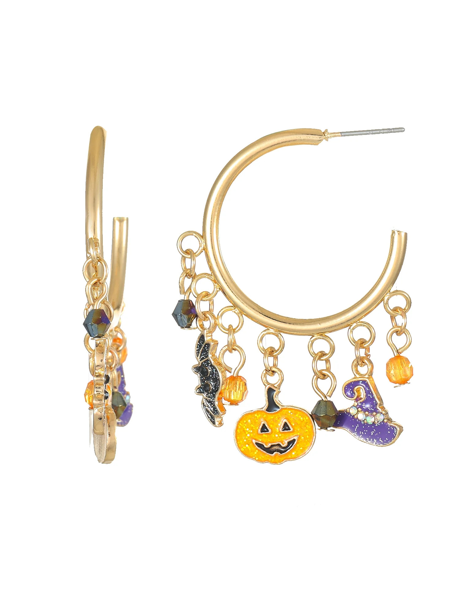 Way to Celebrate Halloween Charmy Hoop Earring, 1 Pair | Walmart (US)