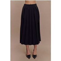 Sunny Pleated Midi Skirt / Black | MESHKI | XS | MESHKI US
