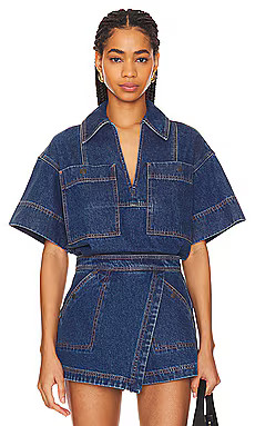 Shona Joy Rita Top in Indigo from Revolve.com | Revolve Clothing (Global)