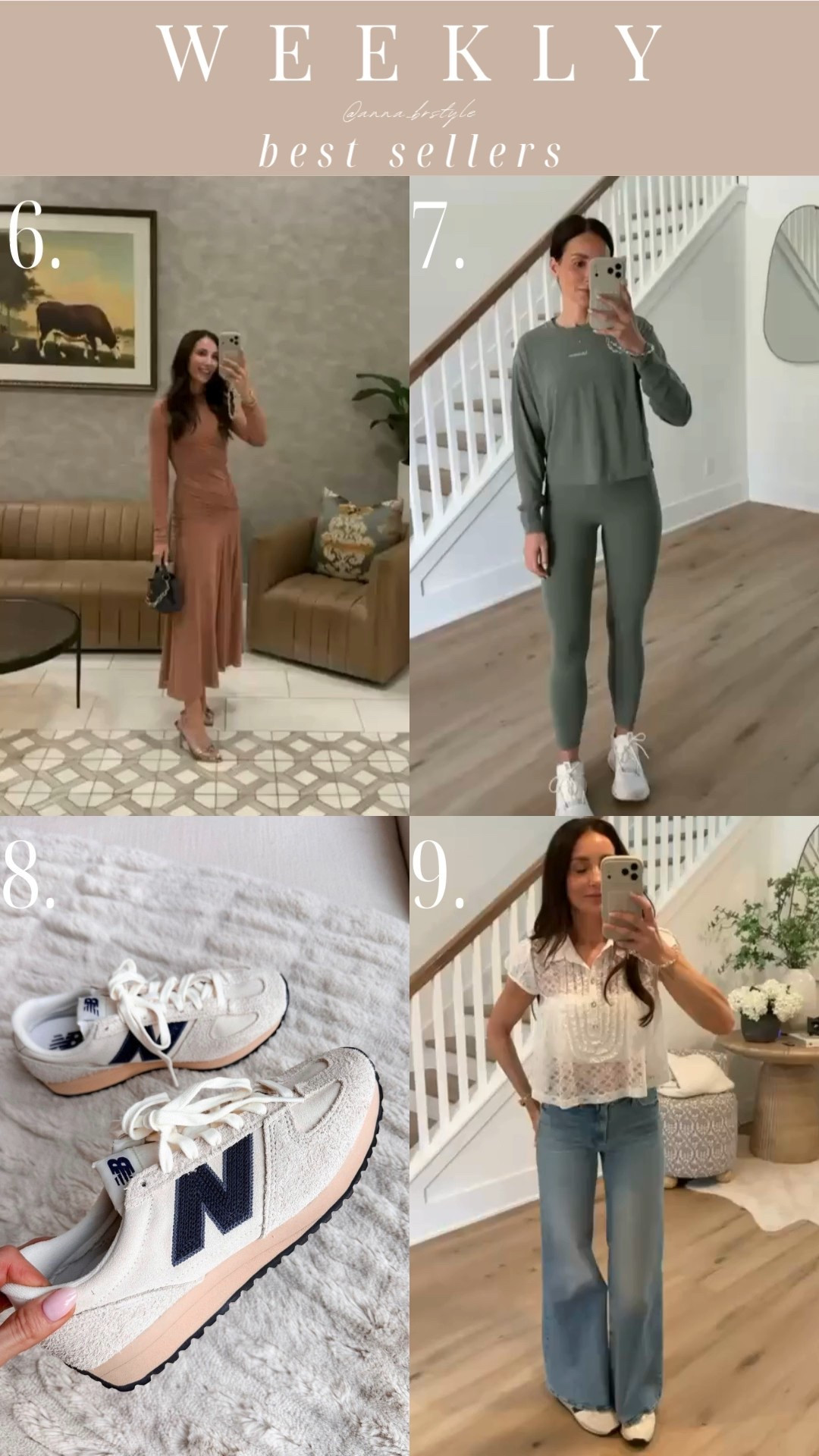 Weekly best sellers, occasion dress, dinner date dress, workout leggings, Mother jeans, new balance sneakers, annabrstyle.

#LTKOver40