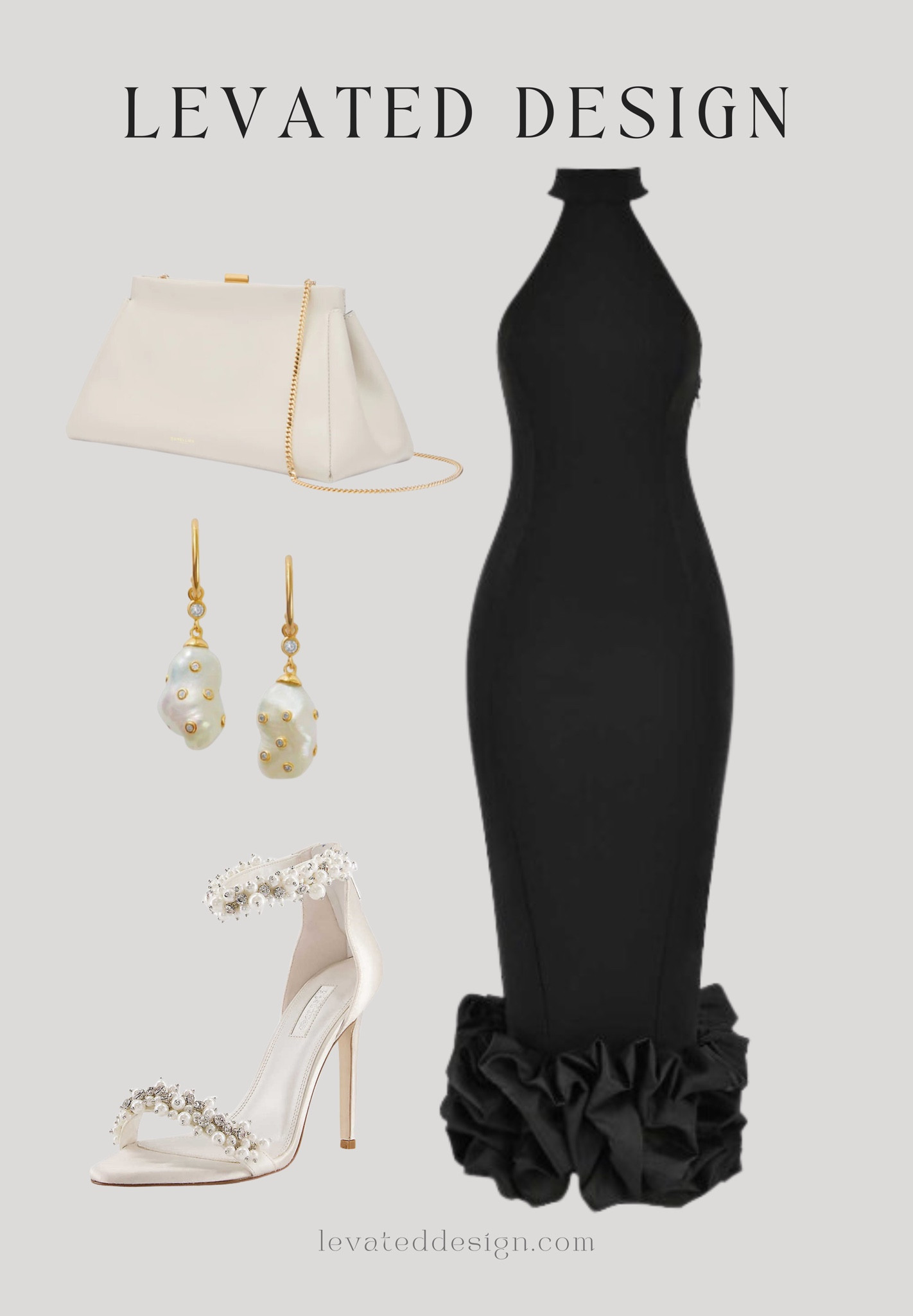 Elegant and chic black wedding guest dress with gorgeous white heels and off-white bag

#LTKFind #LTKstyletip #LTKwedding