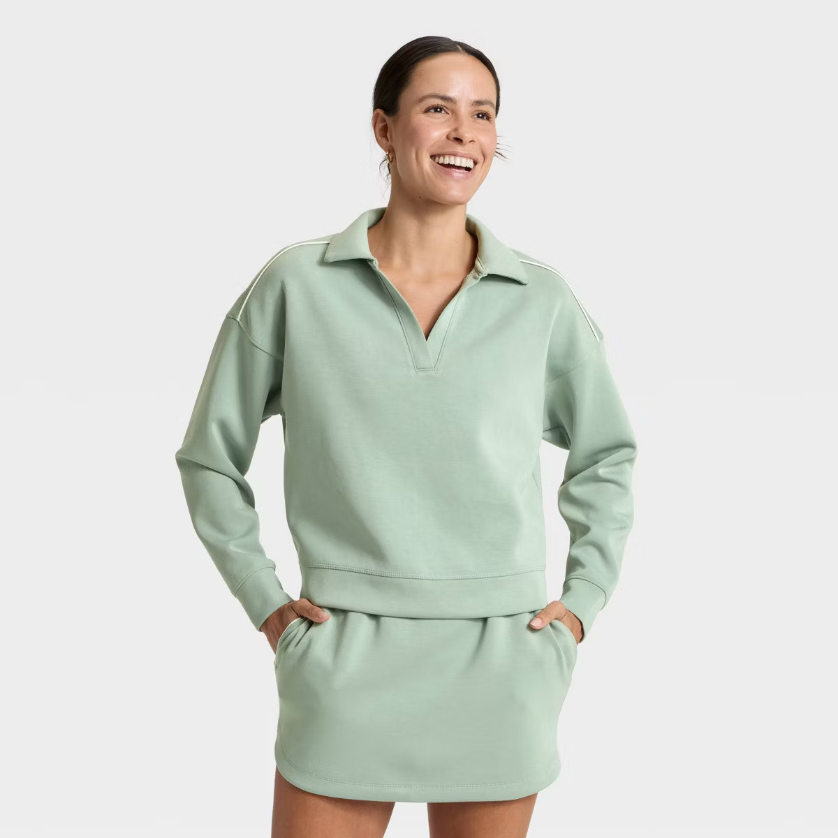 Women's Airy Sleek Polo Sweatshirt - All In Motion™ | Target