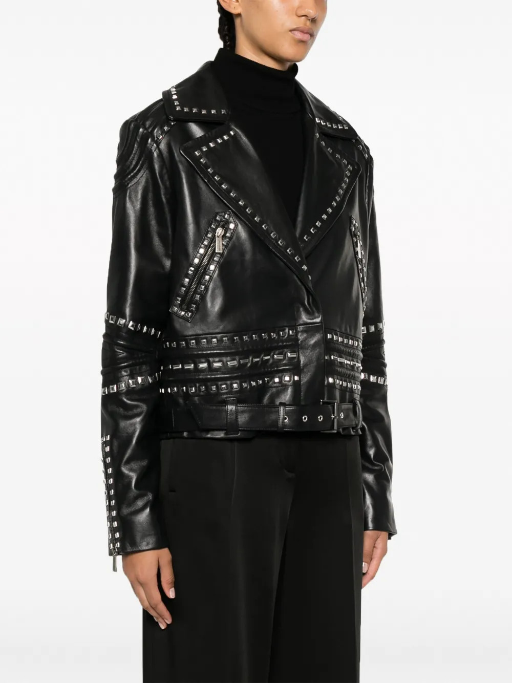 studded leather jacket | Farfetch Global