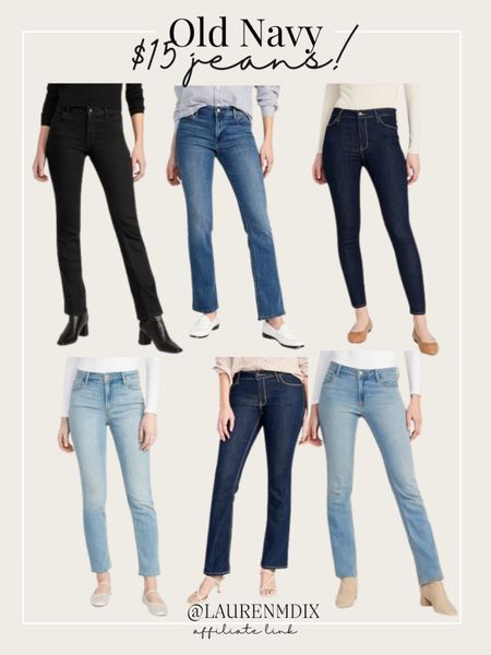 $15 jeans at Old Navy! @oldnavy jeans on sale! Straight leg jeans, bootcut jeans, skinny jeans. 

#LTKfindsunder50 #LTKsalealert