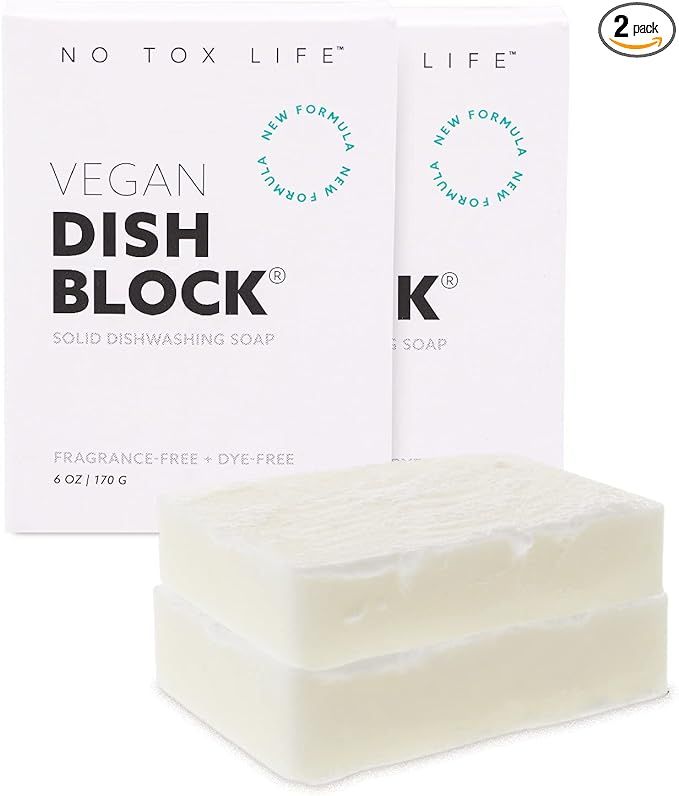NO TOX LIFE Vegan Dish Block, 6 oz – A Solid Dish Soap for Effective Cleaning of Dishes, Pots a... | Amazon (US)