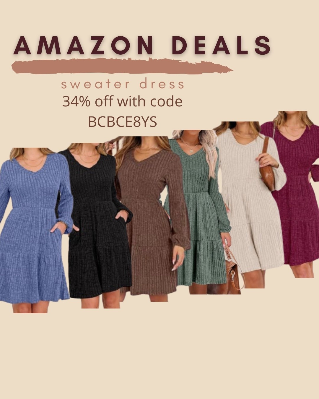 $10 ends 5/20

Amazon fashion
Amazon deals
Knit dress
Sweater dress

#LTKSaleAlert