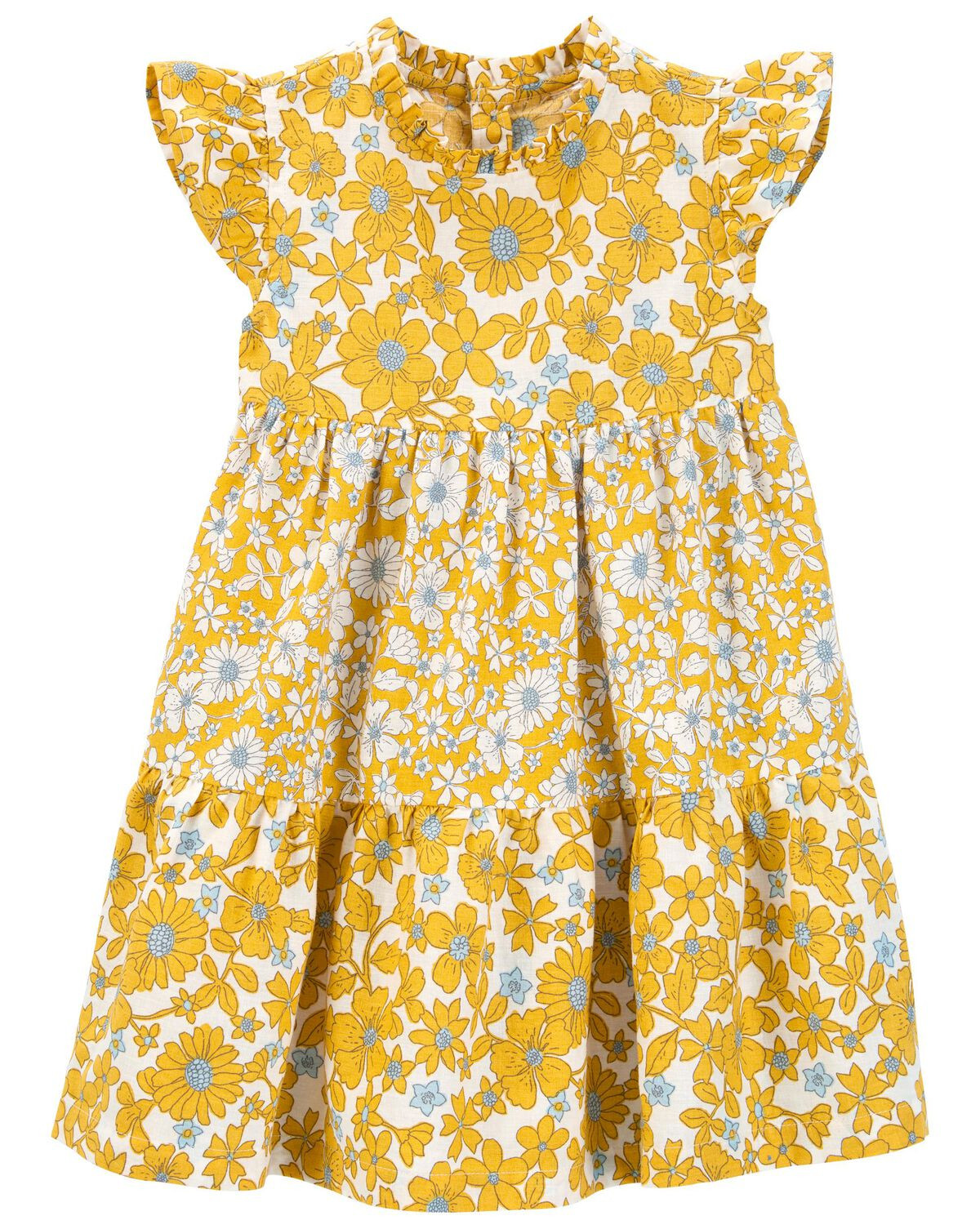 Yellow Toddler Floral Linen Dress | carters.com | Carter's
