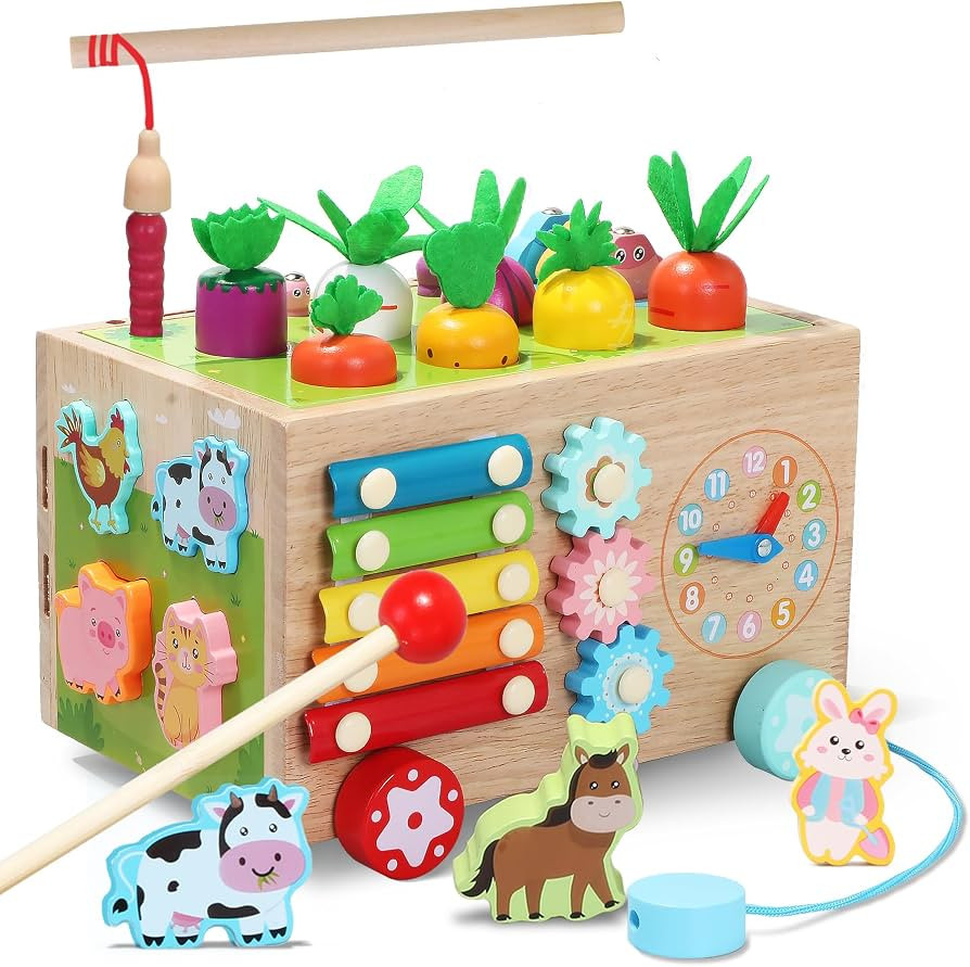 Toddlers Montessori Wooden Educational Toys for 1+, 2, 3, 4, 5 Years Old, 10 in 1 Carrot Pulling ... | Amazon (US)