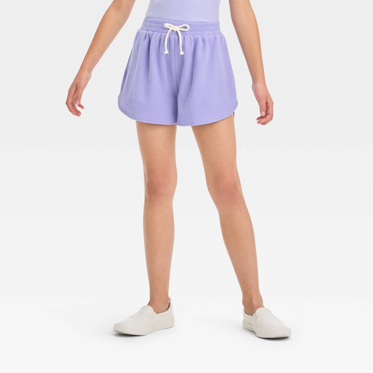 Girls' Waffle Lounge Pull-On Shorts - art class™ | Target