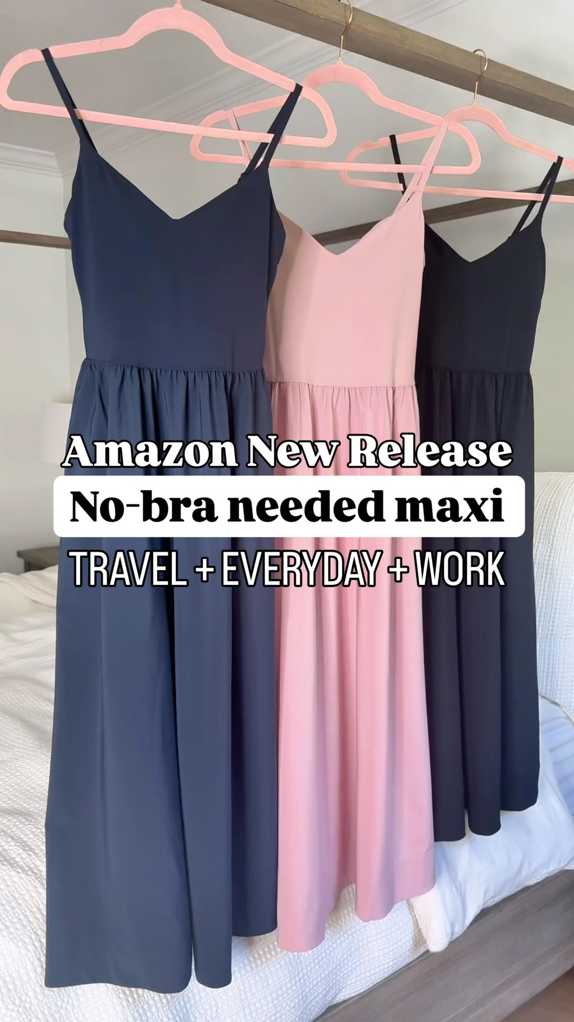 New Amazon no-bra needed maxi dress. Wearing XXS - I am 5’3, 110, 32b. Has built-in shelf bra with removable cups. Has pockets and is a quick-dry fabric on bottom half. SO comfortable. Travel outfit. Airport outfit. Business casual. Teacher outfit. Summer outfit. Vacation outfit. 4th of July outfit.

#LTKootd #LTKTravel #LTKPetite