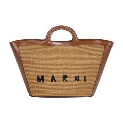 Large Bag Tropicalia in leather and raffia - MARNI | 24S US