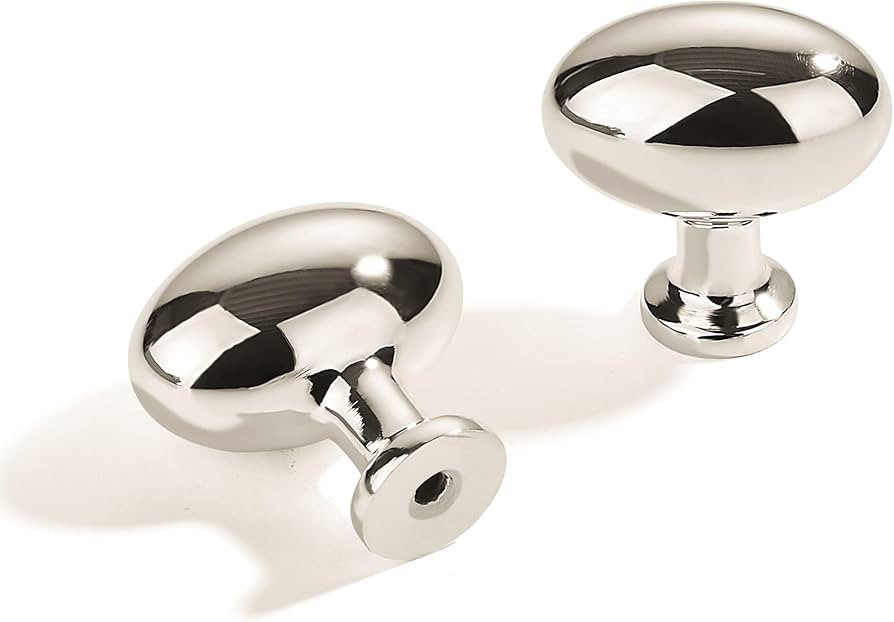 10 Pack Polished Nickel Oval Cabinet Knobs: Modern Drawer Knobs, Kitchen Cabinet Hardware, Zinc K... | Amazon (US)
