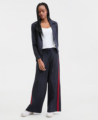 Women's Wide-Leg Pleated Trousers | Macy's