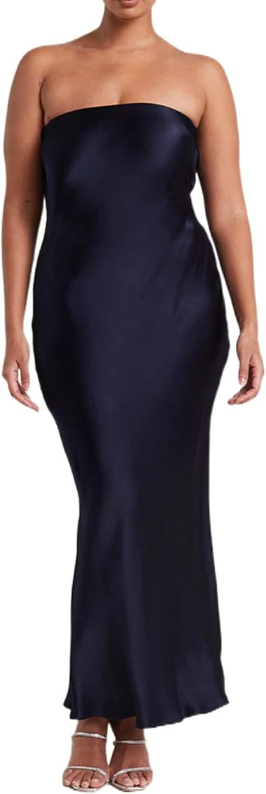 Argeousgor Women Off Shoulder Tube Dresses Sleeveless Strapless Midi Dress Sexy Backless Long Dress  | Amazon (US)