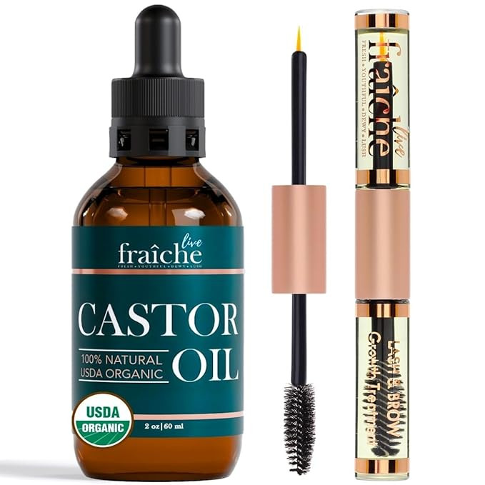 Live Fraiche Organic Castor Oil Lash Serum for Hair Growth, 100% Pure Eyebrow Eyelash Growth Seru... | Amazon (US)