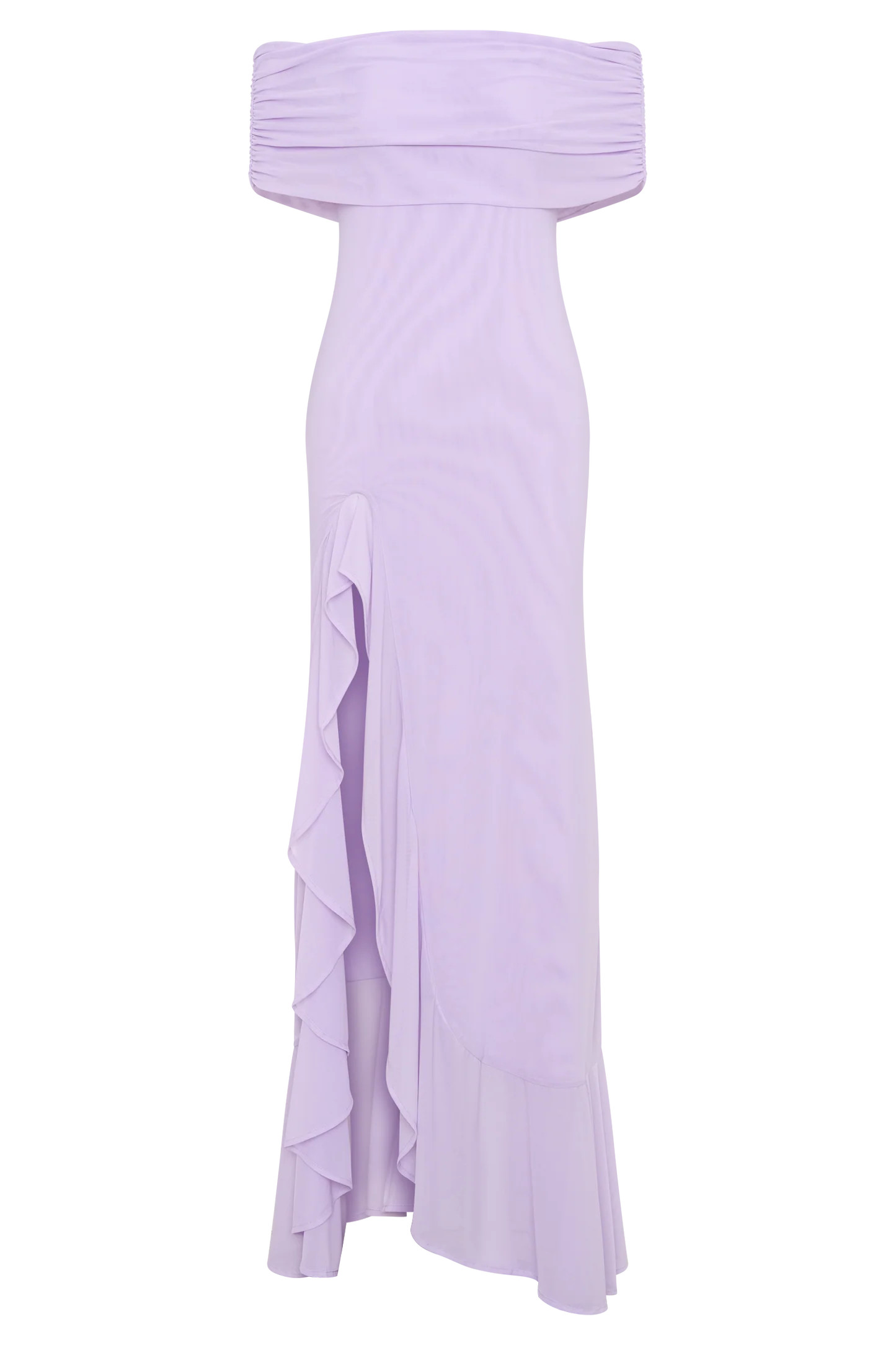 Audrey Off Shoulder Mesh Maxi Dress - Lilac | MESHKI US