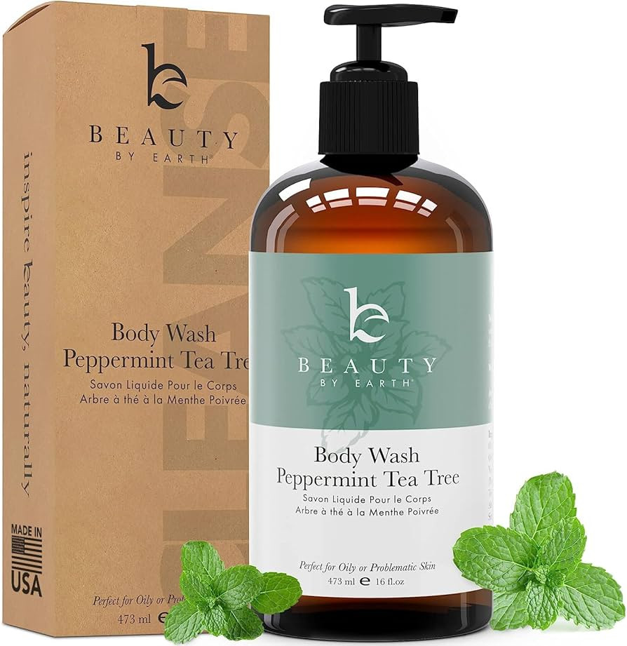 Beauty by Earth Peppermint Tea Tree Body Wash – Made with Organic Ingredients, Shower Gel for M... | Amazon (US)