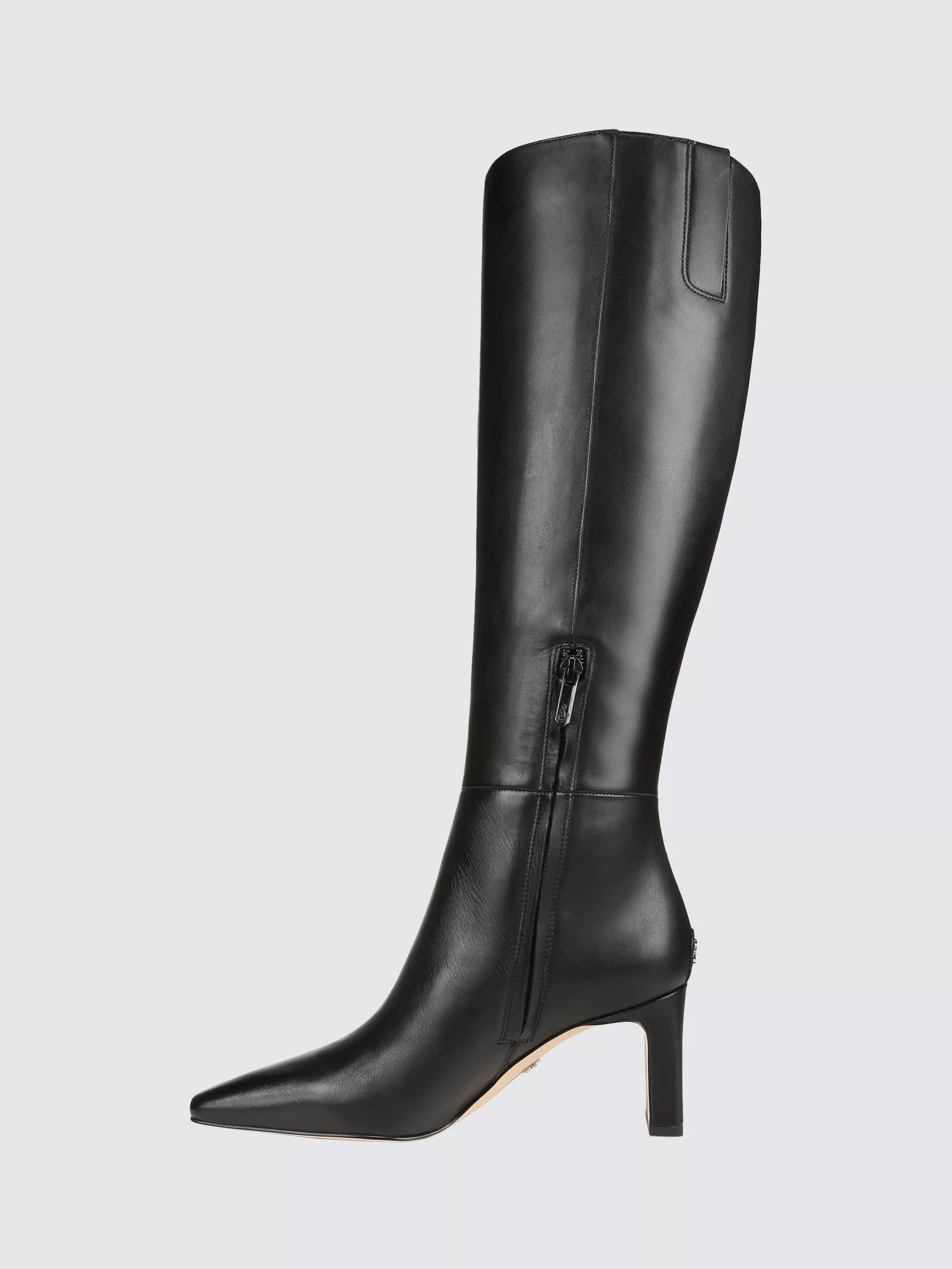 Sam Edelman Sylvia Leather Knee High Boots, Black | John Lewis (UK)
