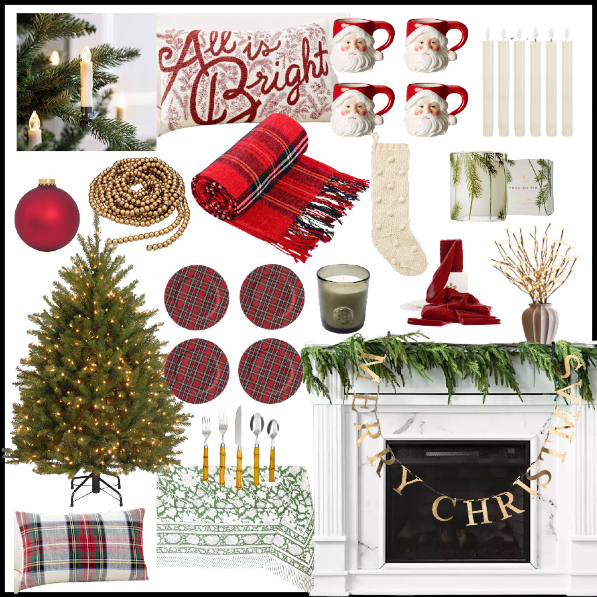 Traditional Christmas Decor! Plaids, reds, greens and white , stockings, candles, tree, garland, gold beads, ornaments, pillows, plaid chargers and more! Amazon finds!

#LTKSeasonal #LTKhome #LTKHoliday