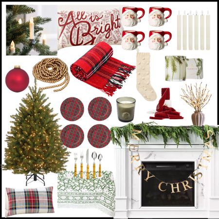 Traditional Christmas Decor! Plaids, reds, greens and white , stockings, candles, tree, garland, gold beads, ornaments, pillows, plaid chargers and more! Amazon finds!

#LTKSeasonal #LTKhome #LTKHoliday