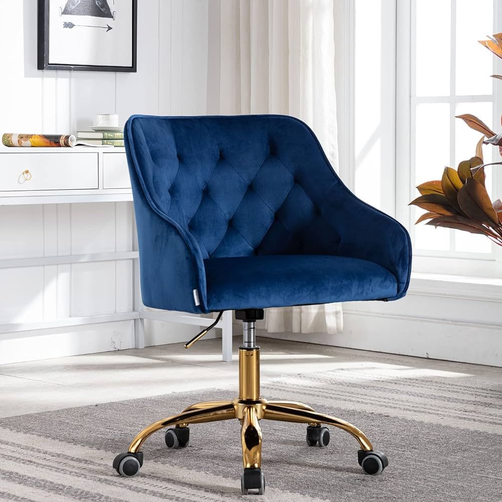 Recaceik Modern Velvet Home Office Chair, Adjustable Leisure Swivel Desk Chairs with High Back 36... | Amazon (US)
